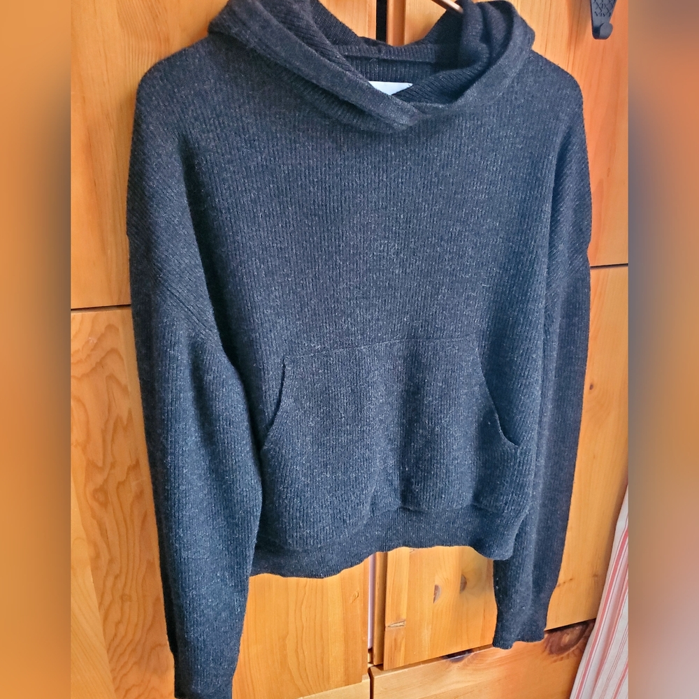 Nanushka Women's Dark Grey Wool & Cashmere Blend Hooded Sweater S